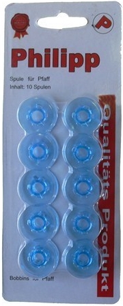 Spoeltjes Pfaff, Blauw kunststof-transparant (10 stuks)